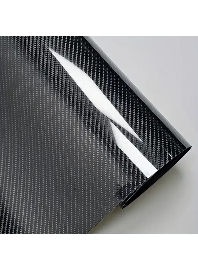 6D Carbon Fiber Vinyl Wrap Black 50cm x 310cm Car Modification Film - Image 1